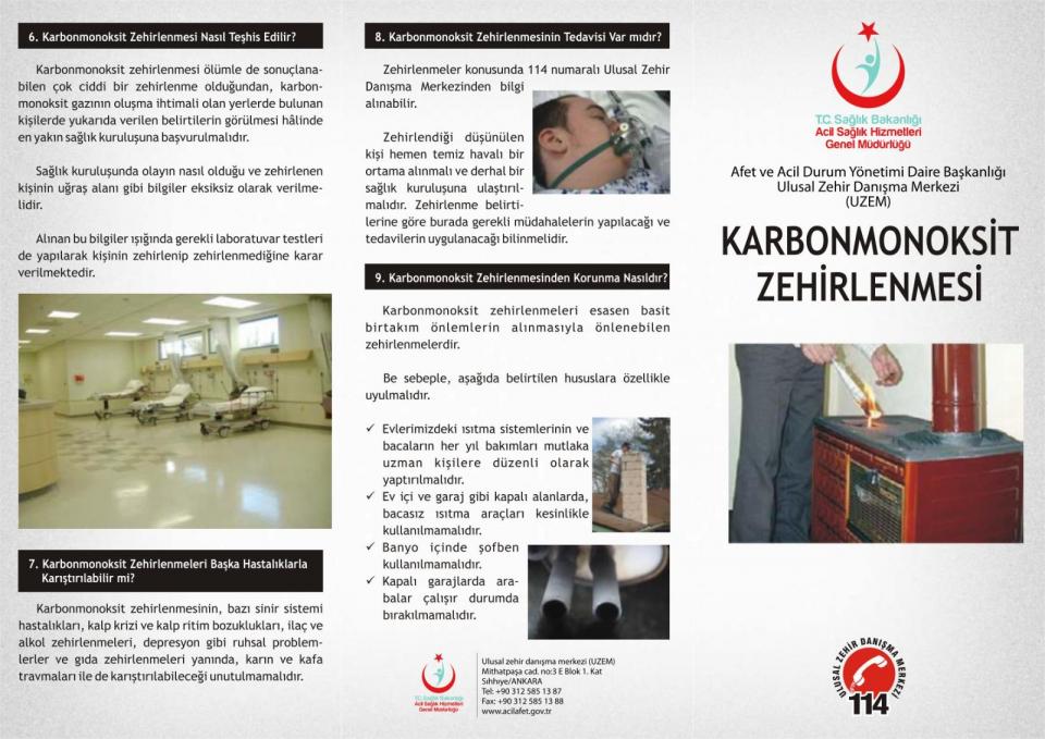 KARBONMONOKSİT ZEHİRLENMELERİ HAKKINDA BİLGİLENDİRME